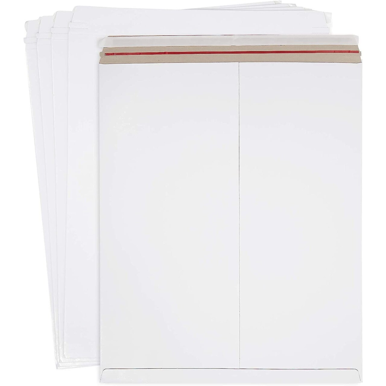 50 Pack 17x21 Rigid Mailers - 550 GSM Thick Self Adhesive Stay Flat Cardboard Envelopes for Shipping, Mailing Photos, Documents (White)